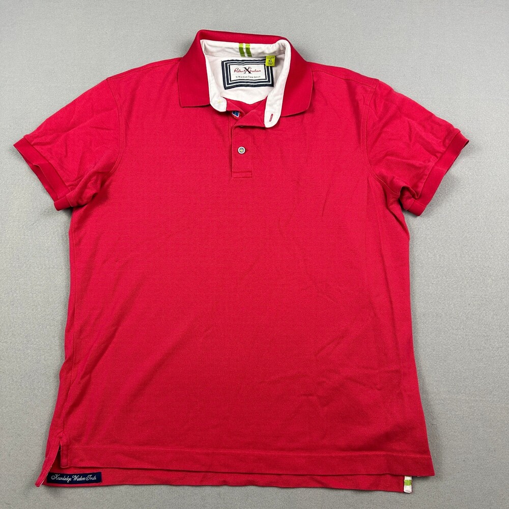Robert Graham Polo Shirt Men Extra Large Pink Solid Tailored Golf Stretch XL